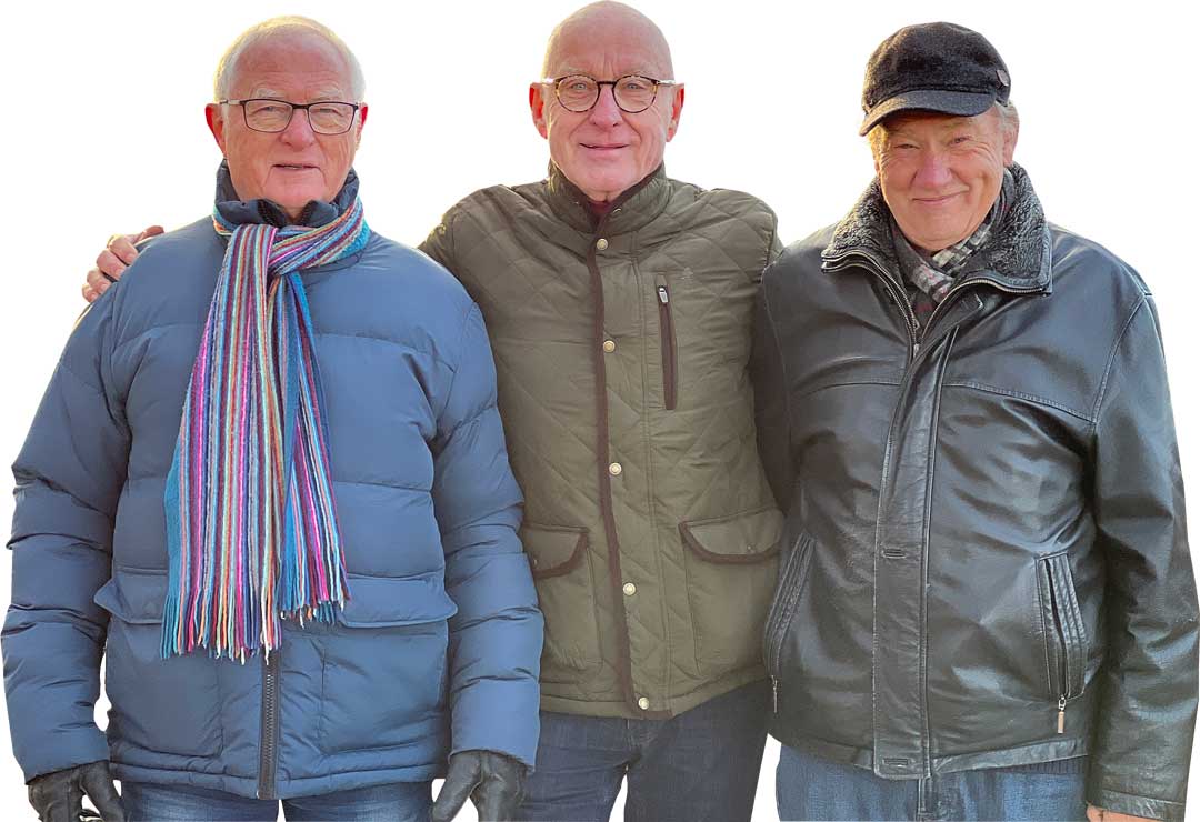 De tre seniorer, der har stiftet forenngen Seniorbo Åvangsgård. Fra venstre: Svend Hemmingsen, formand Jens Petersen og Richard Oddershede. Foto kwr
